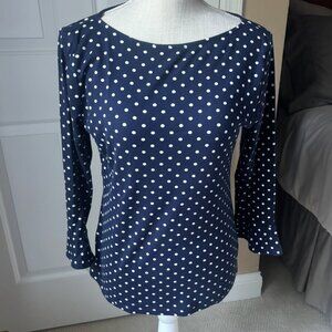 Ralph Lauren - Polka Dot Long Sleeve Bell Cuff Shirt (Size: L)